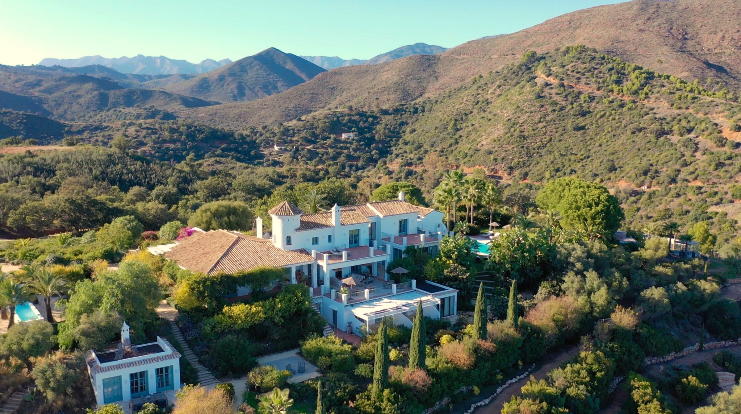 Viluz estate aerial view — four hectares